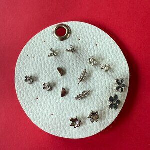 Silver Earrings Set, 7 pairs of silver earrings